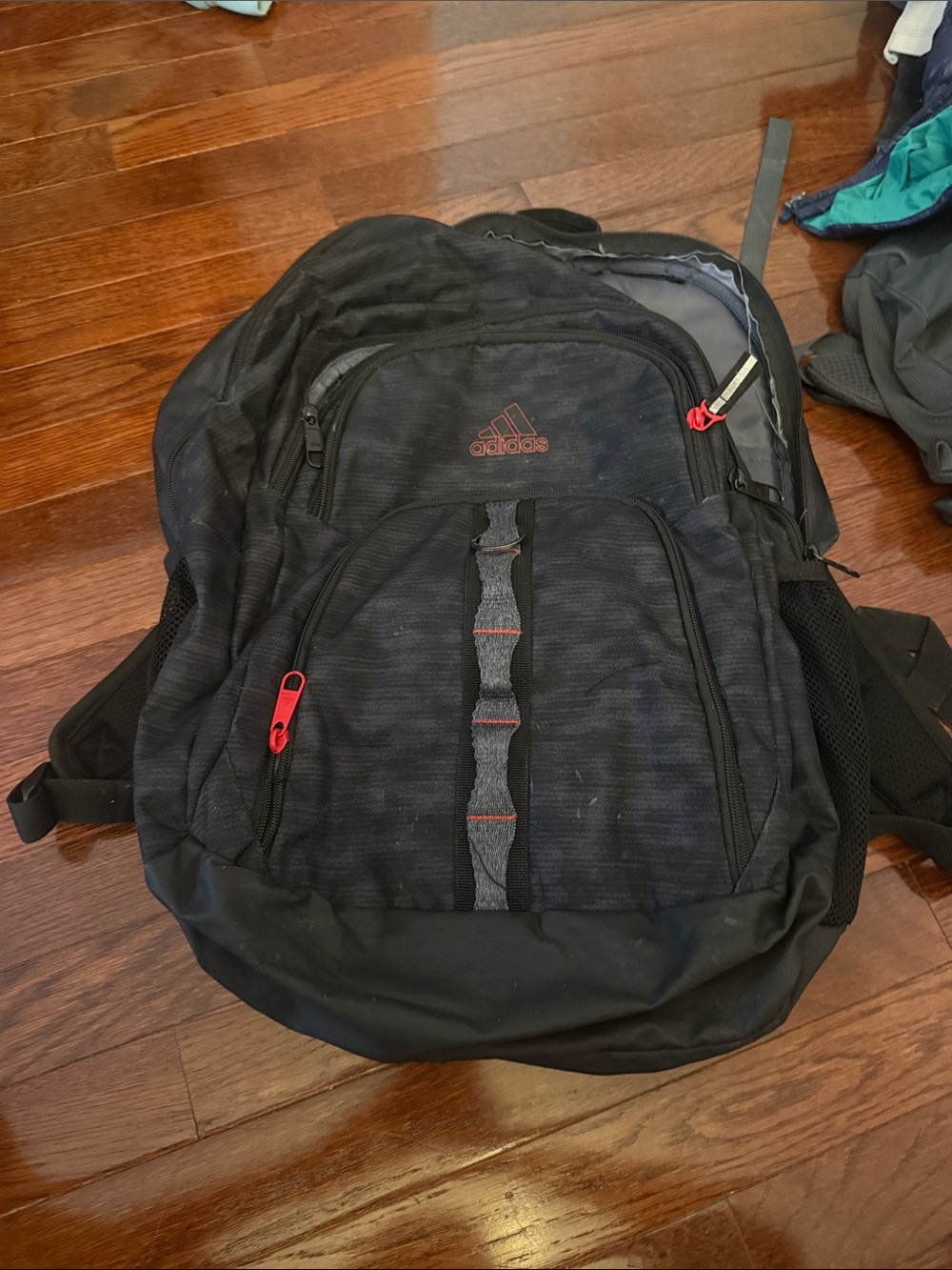 adidas Black Backpack with Red Accents